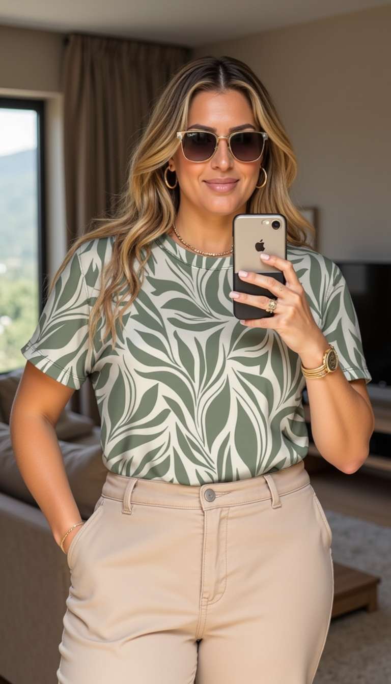 La modelo mide 1.67 m, pesa 75 Kg y usa talla L-XL